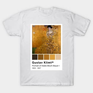 Gustav Klimt - Portrait of Adele Bloch-Bauer I - Pantone Color swatch, Art Paintings Art history T-Shirt